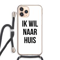 CaseCompany Ik wil naar huis: iPhone 11 Pro Max Transparant Hoesje met koord