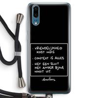 CaseCompany Mijn Motto's: Huawei P20 Transparant Hoesje met koord