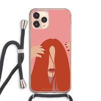 CaseCompany Woke up like this: iPhone 11 Pro Max Transparant Hoesje met koord