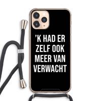 CaseCompany Meer verwacht - Zwart: iPhone 11 Pro Max Transparant Hoesje met koord