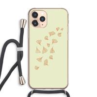 CaseCompany Falling Leaves: iPhone 11 Pro Max Transparant Hoesje met koord