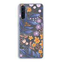 CaseCompany Flowers with blue leaves: Oppo A91 Transparant Hoesje