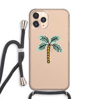 CaseCompany Palmboom: iPhone 11 Pro Transparant Hoesje met koord