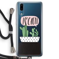 CaseCompany I love cacti: Huawei P20 Transparant Hoesje met koord