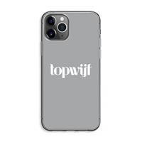 CaseCompany Topwijf Grijs Wit: iPhone 11 Pro Max Transparant Hoesje