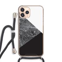 CaseCompany Combinatie marmer: iPhone 11 Pro Transparant Hoesje met koord