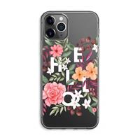 CaseCompany Hello in flowers: iPhone 11 Pro Max Transparant Hoesje