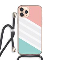 CaseCompany Strepen pastel: iPhone 11 Pro Transparant Hoesje met koord