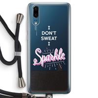 CaseCompany Sparkle quote: Huawei P20 Transparant Hoesje met koord