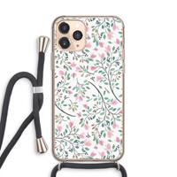 CaseCompany Sierlijke bloemen: iPhone 11 Pro Transparant Hoesje met koord