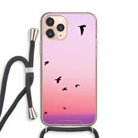 CaseCompany Fly away: iPhone 11 Pro Transparant Hoesje met koord