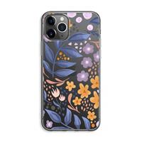 CaseCompany Flowers with blue leaves: iPhone 11 Pro Max Transparant Hoesje