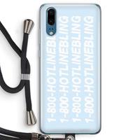 CaseCompany Hotline bling blue: Huawei P20 Transparant Hoesje met koord