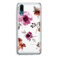 CaseCompany Geschilderde bloemen: Huawei P20 Transparant Hoesje