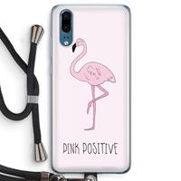 CaseCompany Pink positive: Huawei P20 Transparant Hoesje met koord