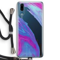 CaseCompany Zweverige regenboog: Huawei P20 Transparant Hoesje met koord