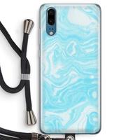 CaseCompany Waterverf blauw: Huawei P20 Transparant Hoesje met koord