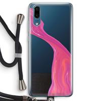 CaseCompany Paarse stroom: Huawei P20 Transparant Hoesje met koord