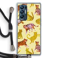CaseCompany Cute Tigers and Leopards: Oppo Find X3 Neo Transparant Hoesje met koord