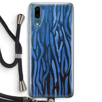 CaseCompany Blauwe nerven: Huawei P20 Transparant Hoesje met koord
