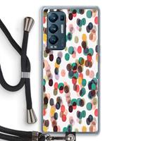 CaseCompany Tropical Dots: Oppo Find X3 Neo Transparant Hoesje met koord