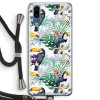 CaseCompany Tukans: Huawei P20 Transparant Hoesje met koord