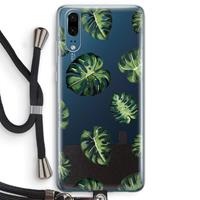 CaseCompany Tropische bladeren: Huawei P20 Transparant Hoesje met koord