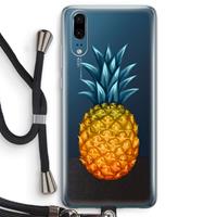 CaseCompany Grote ananas: Huawei P20 Transparant Hoesje met koord