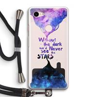 CaseCompany Stars quote: Pixel 3 Transparant Hoesje met koord