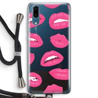 CaseCompany Bite my lip: Huawei P20 Transparant Hoesje met koord