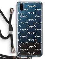 CaseCompany Wimpers: Huawei P20 Transparant Hoesje met koord