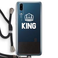 CaseCompany King zwart: Huawei P20 Transparant Hoesje met koord
