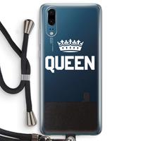CaseCompany Queen zwart: Huawei P20 Transparant Hoesje met koord