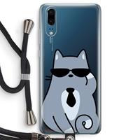 CaseCompany Cool cat: Huawei P20 Transparant Hoesje met koord