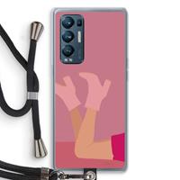 CaseCompany Pink boots: Oppo Find X3 Neo Transparant Hoesje met koord