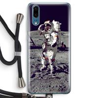 CaseCompany Spaceman: Huawei P20 Transparant Hoesje met koord