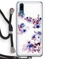 CaseCompany Waterverf bloemen: Huawei P20 Transparant Hoesje met koord