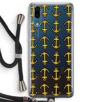 CaseCompany Musketon Anchor: Huawei P20 Transparant Hoesje met koord