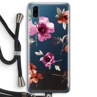 CaseCompany Geschilderde bloemen: Huawei P20 Transparant Hoesje met koord