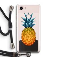 CaseCompany Grote ananas: Pixel 3 Transparant Hoesje met koord