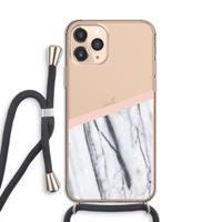 CaseCompany A touch of peach: iPhone 11 Pro Transparant Hoesje met koord