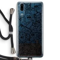 CaseCompany Vexx Black City : Huawei P20 Transparant Hoesje met koord