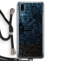 CaseCompany Vexx Black Mixtape: Huawei P20 Transparant Hoesje met koord