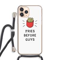 CaseCompany Fries before guys: iPhone 11 Pro Transparant Hoesje met koord