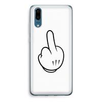 CaseCompany Middle finger white: Huawei P20 Transparant Hoesje