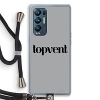 CaseCompany Topvent Grijs Zwart: Oppo Find X3 Neo Transparant Hoesje met koord