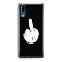 CaseCompany Middle finger black: Huawei P20 Transparant Hoesje
