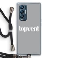 CaseCompany Topvent Grijs Wit: Oppo Find X3 Neo Transparant Hoesje met koord
