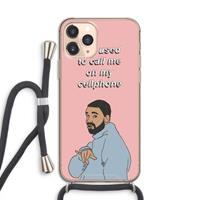 CaseCompany Hotline bling: iPhone 11 Pro Transparant Hoesje met koord