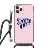 CaseCompany Superlady: iPhone 11 Pro Transparant Hoesje met koord